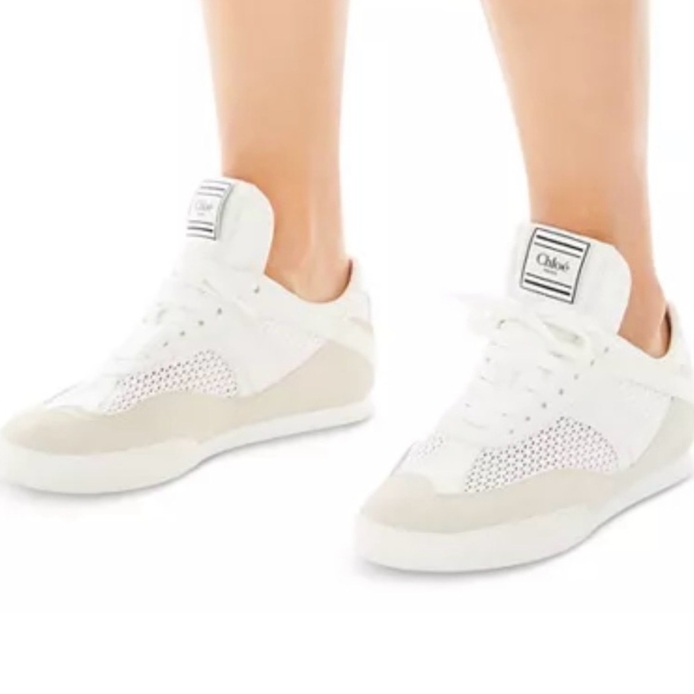 Chloé Kick Leather & Mesh Sneakers